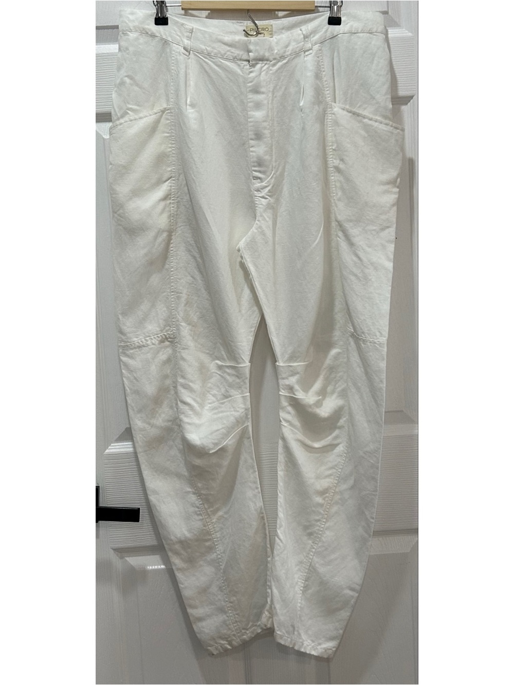 Pilcro Anthropologie Women’s Pants Barrel Leg Relaxed Fit Size 32 White Cotton